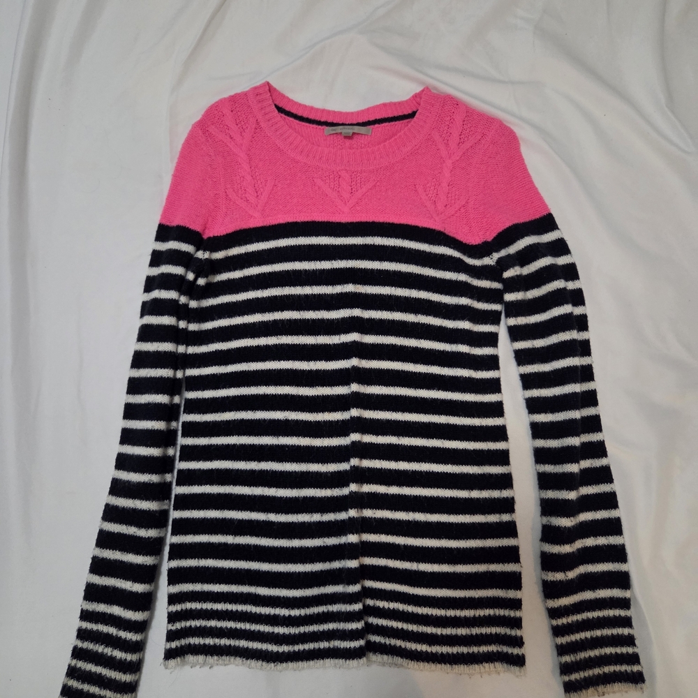(5 For 50)GAP Women's Sweater in Pink and Black Stripes